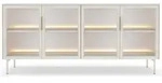 Selsey Sideboard, Taupe, Metall, 4 F&auml;cher, Rechteckig, 181.3x82.6x39.3 cm,