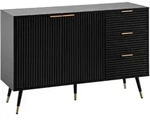 Kadima Design Sideboard, Schwarz, Metall, 3 Schubladen, Rechteckig, Stativgestell,