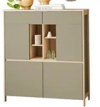 Furn.Design Highboard, Salbeigr&uuml;n, Eiche, Holzwerkstoff, Nachbildung,Eiche,...
