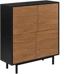 [en.casa] Kommode, Dunkelbraun, Schwarz, Metall, Rechteckig, 80x93x30 cm, Wohnzimmer,