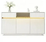Modfu Sideboard, Wei&szlig;, Holzwerkstoff, 140x85x40 cm, Wohnzimmer, Kommoden &