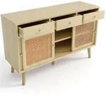 Okwish Sideboard, Eiche, Holzwerkstoff, 120x78x40 cm, Wohnzimmer, Kommoden &