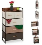 Relaxdays Kommode, Mehrfarbig, Textil, Metall, Holzwerkstoff, 58x100x31.5 cm,