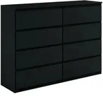 Masseno Kommode, Schwarz, Holzwerkstoff, 8 Schubladen, 120x101.5x39 cm,...