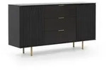 Lomado Sideboard, Schwarz, Holzwerkstoff, 150x80x41 cm, Wohnzimmer, Kommoden &