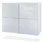 Vladon Kommode, Wei&szlig; Hochglanz, Holzwerkstoff, 92.5x73.5x35 cm, Wohnzimmer,...
