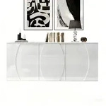 Okwish Sideboard, Wei&szlig;, Holzwerkstoff, 150x70x40 cm, Wohnzimmer, Kommoden &