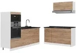Vicco K&uuml;chenzeile, Eiche, Wei&szlig;, Holzwerkstoff, Rechteckig, 340x153.6x60 cm,