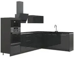 Vicco Eckk&uuml;che, Anthrazit, Anthrazit, Holzwerkstoff, Formgebogen, 287x153.6x60...