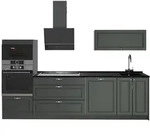 Vicco K&uuml;chenzeile, Gr&uuml;n, Anthrazit, Holzwerkstoff, Rechteckig, 280x153.6x60...