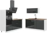 Vicco K&uuml;chenzeile, Anthrazit, Wei&szlig;, Holzwerkstoff, Rechteckig, 340x153.6x60...