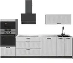 Vicco K&uuml;chenzeile, Wei&szlig;, Anthrazit, Holzwerkstoff, Rechteckig, 280x153.6x60...