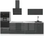 Vicco K&uuml;chenzeile, Anthrazit, Wei&szlig;, Holzwerkstoff, Rechteckig, 280x153.6x60...
