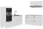 Vicco K&uuml;chenzeile, Wei&szlig;, Wei&szlig;, Holzwerkstoff, Rechteckig, 340x153.6x51.6 cm,