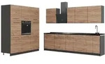 Vicco K&uuml;chenzeile, Eiche, Anthrazit, Holzwerkstoff, Rechteckig, 460x206.8x60...