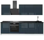 Vicco K&uuml;chenzeile, Dunkelblau, Wei&szlig;, Holzwerkstoff, Rechteckig, 280x206.8x60...