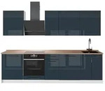 Vicco K&uuml;chenzeile, Dunkelblau, Wei&szlig;, Holzwerkstoff, Rechteckig, 280x206.8x60...