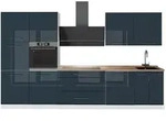 Vicco K&uuml;chenzeile, Dunkelblau, Wei&szlig;, Holzwerkstoff, Rechteckig, 340x206.8x60...