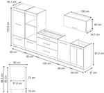 Vicco K&uuml;chenzeile, Wei&szlig;, Wei&szlig;, Holzwerkstoff, Rechteckig, 340x153.6x60 cm,