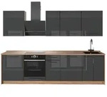 Vicco K&uuml;chenzeile, Anthrazit, Eiche, Holzwerkstoff, Rechteckig, 280x206.8x60...