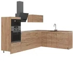 Vicco Eckk&uuml;che, Eiche, Eiche, Holzwerkstoff, Formgebogen, 287x153.6x51.6 cm,