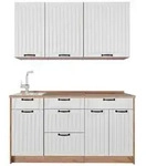 Vicco Singlek&uuml;che, Wei&szlig;, Eiche, Holzwerkstoff, Rechteckig, 150x81.2x60 cm,...
