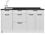 Vicco K&uuml;chenblock, Wei&szlig;, Wei&szlig;, Holzwerkstoff, Rechteckig, 150x81.2x60 cm,...