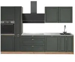 Vicco K&uuml;chenzeile, Gr&uuml;n, Eiche, Holzwerkstoff, Rechteckig, 310x206.8x60 cm,
