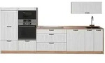 Vicco K&uuml;chenzeile, Wei&szlig;, Eiche, Holzwerkstoff, Rechteckig, 340x153.6x51.6 cm,