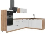 Vicco Eckk&uuml;che, Wei&szlig;, Eiche, Holzwerkstoff, Formgebogen, 287x153.6x60 cm,...