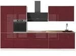 Vicco K&uuml;chenzeile, Bordeaux, Wei&szlig;, Holzwerkstoff, Rechteckig, 340x206.8x60 cm,