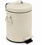 Relaxdays Kosmetikeimer, Beige, Metall, Kunststoff, 17x26.5x17 cm, Badaccessoires,