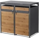 Ml-Design M&uuml;lltonnenbox, Braun, Metall, 240 L, Rechteckig, 132x120x80 cm,