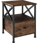 tectake Nachtschrank, Rost, Holzwerkstoff, Quadratisch, 40x55.5x41.5 cm,