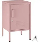 tectake Nachtschrank, Rosa, Metall, Quadratisch, 35x60.5x42.5 cm, Schlafzimmer,