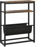 Homcom Beistelltisch, Braun, Metall, Nachbildung, 2 F&auml;cher, Rechteckig, eckig,