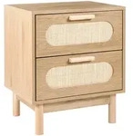 Beliani Nachttisch, Hellbraun, Holzwerkstoff, 48x59x40 cm, Wohnzimmer,