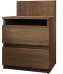 Mirjan24 Nachttisch, Nussbaum, Holzwerkstoff, 2 Schubladen, Rechteckig,Rechteckig,