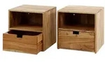 Kawola Nachttisch, Zwetschgeholz, Holz, Echtholz,Akazie, 2 Schubladen,...
