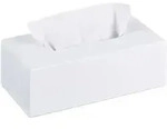 Relaxdays Taschentuchbox, Wei&szlig;, Holz, 24x7.5x12 cm, Badaccessoires,