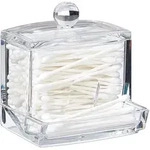 Relaxdays Aufbewahrungsbox, Transparent, Kunststoff, 9x10x8 cm, Badaccessoires,