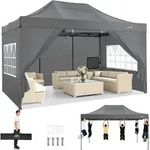 Faltpavillon, Grau, Metall, 300x330x450 cm, Sonnenschutz & Sichtschutz,...