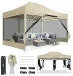 Faltpavillon, Olivgr&uuml;n, Textil, 300x238x450 cm, Sonnenschutz & Sichtschutz,