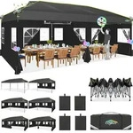 Faltpavillon, Schwarz, Textil, 300x298x600 cm, Sonnenschutz & Sichtschutz,...
