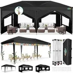 Faltpavillon, Schwarz, Textil, 300x275x600 cm, Sonnenschutz & Sichtschutz,...