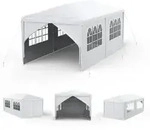 Gartenpavillon, Wei&szlig;, Kunststoff, 300x250x600 cm, Sonnenschutz & Sichtschutz,