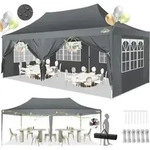 Faltpavillon, Grau, Textil, 300x320x600 cm, Sonnenschutz & Sichtschutz,...