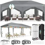 Faltpavillon, Grau, Textil, 300x275x600 cm, Sonnenschutz & Sichtschutz,...