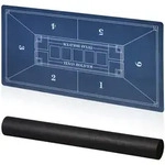Relaxdays Pokermatte, Blau, Textil, Kunststoff, Wellpappe, Rechteckig, 120x0.2 cm,