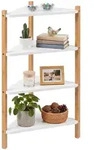 Relaxdays Eckregal, Wei&szlig;, Holzwerkstoff, Holz, 46x80x25 cm, Wohnzimmer, Regale,